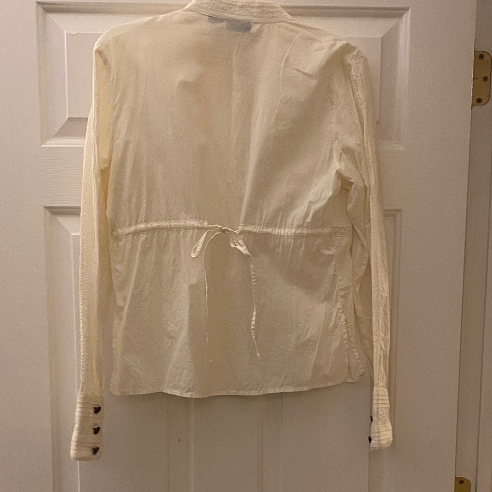 Ivory Embroidered button down top - Picture 7 of 10